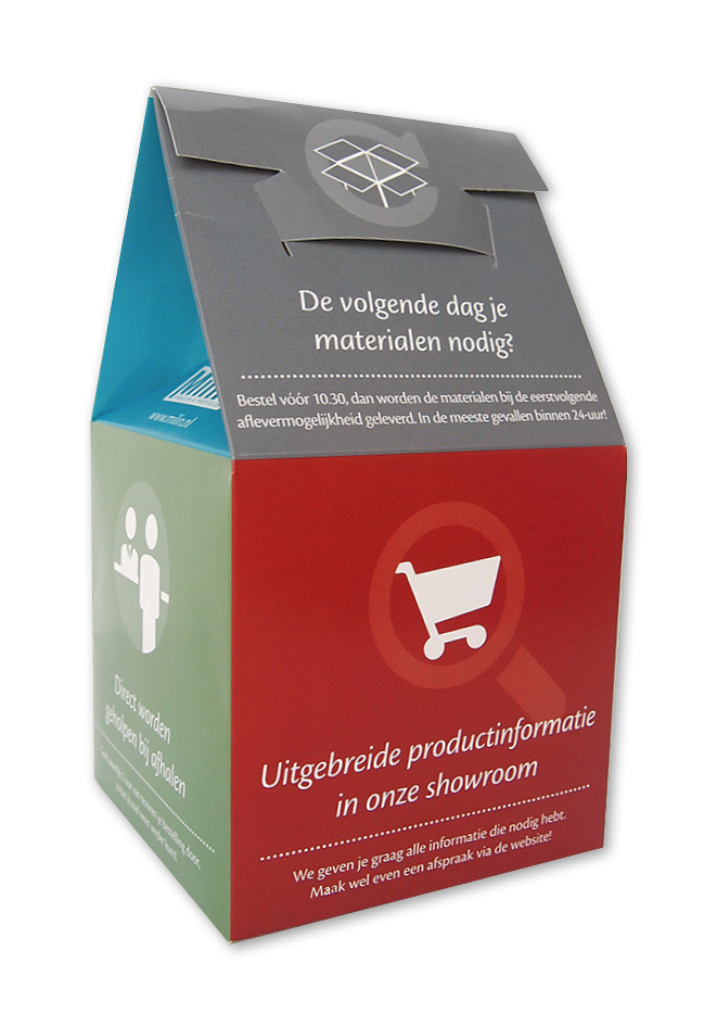 doos lijkt op huis Tasdoosje met opdruk full color met logo zweedse bodem 100x100x100 mm