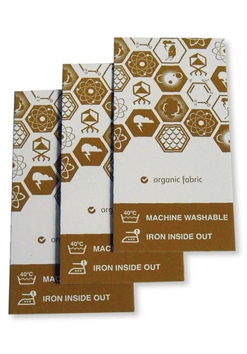 bedrukte hangtag label kaartje met gaatje organic fabric G