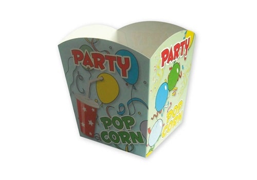 popcornbakje ontwerp model party opdruk in kleur 2