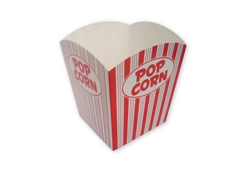 bedrukt popcorn bakje met opdruk rood wit gestreept standaard model 4
