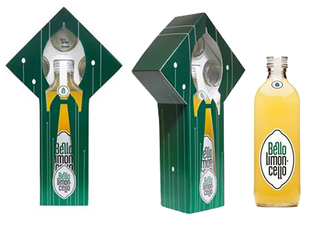 doos voor fles drank limoncella bedrukt met 3 glazen glaasjes speciale vorm bedrukt