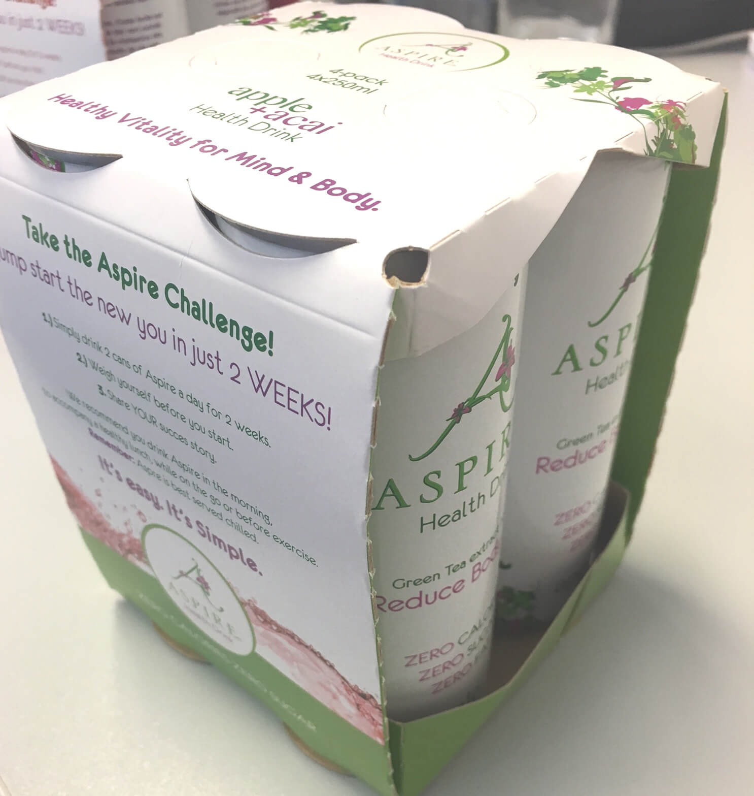 4-pack Green Tea Aspire drinks