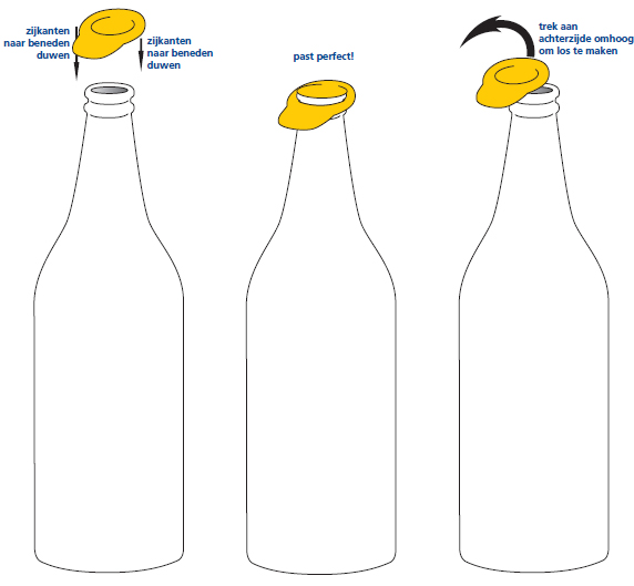 uitleg toepassing bottlecap bescherm drank tegen wespen buiten